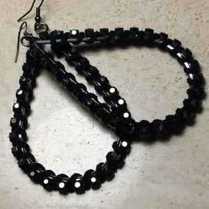 Black Jeweled Earrings